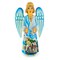 Guardian Angel over Children Ukrainian Hand Carved Solid Wood Figurine 10 Inches